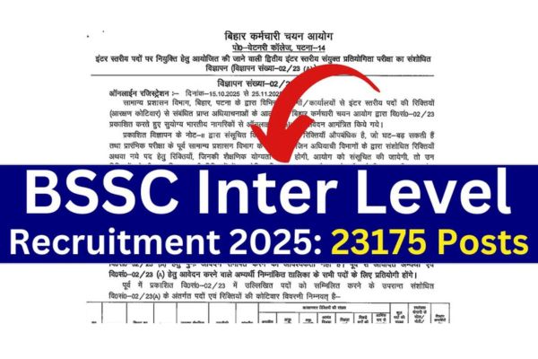 Bihar BSSC Inter Level Recruitment 2025